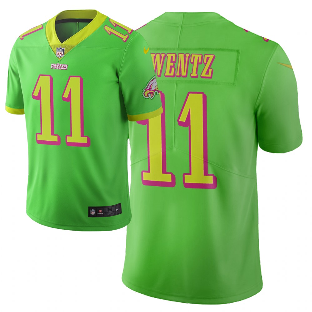 Men Nike NFL Philadelphia Eagles #11 carson wentz Limited city edition green jersey